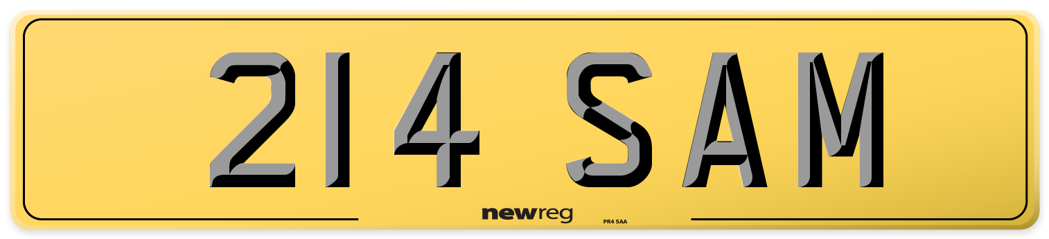 214 SAM Rear Number Plate