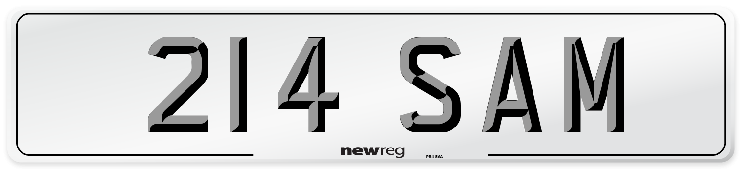 214 SAM Front Number Plate