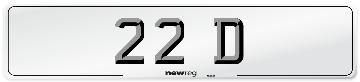 22 D Front Number Plate