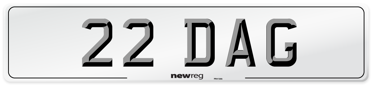 22 DAG Front Number Plate