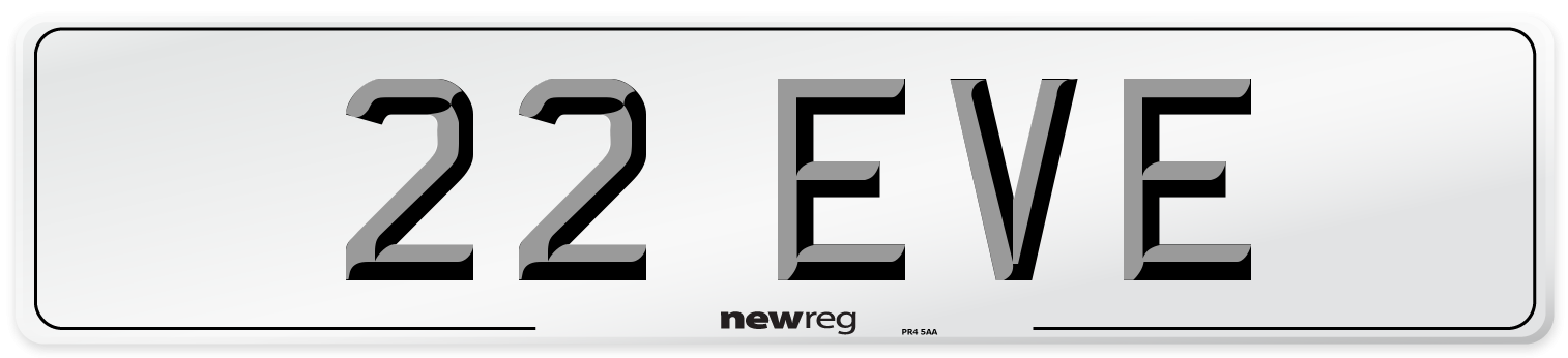 22 EVE Front Number Plate