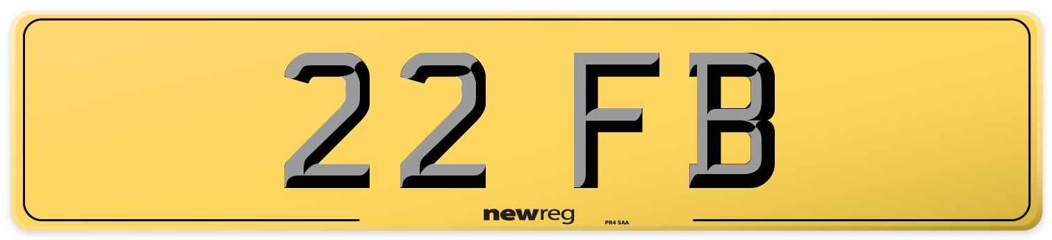 22 FB Rear Number Plate