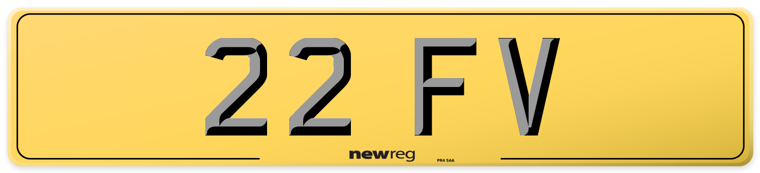 22 FV Rear Number Plate