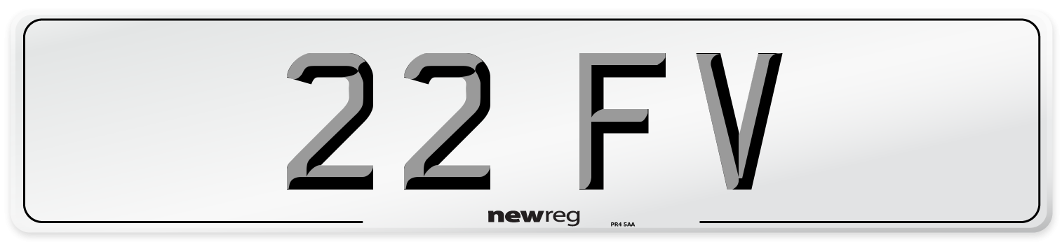 22 FV Front Number Plate
