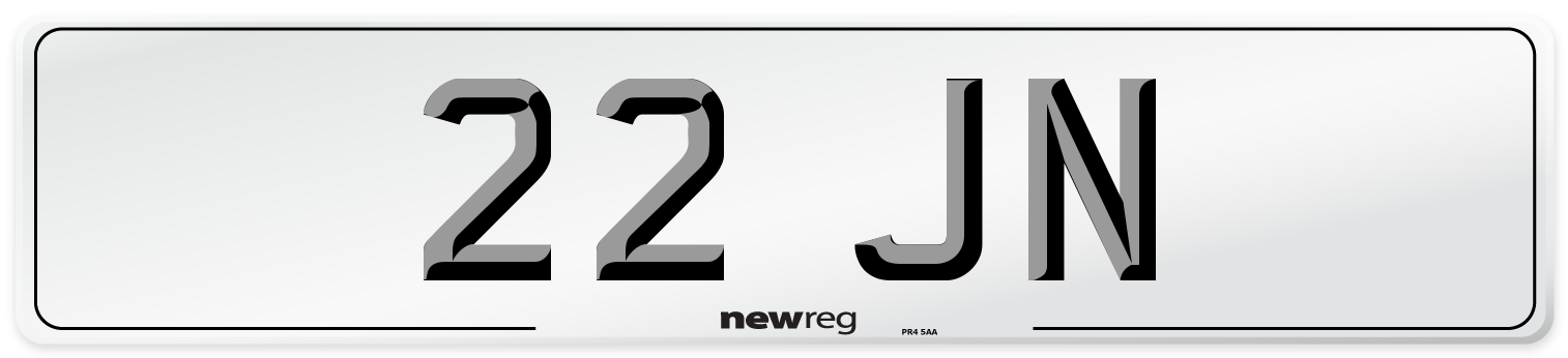 22 JN Front Number Plate
