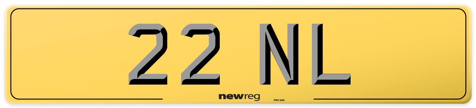 22 NL Rear Number Plate