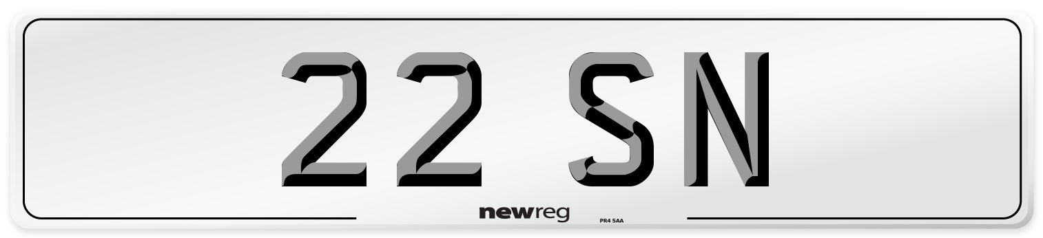 22 SN Front Number Plate