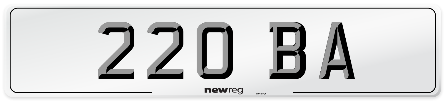 220 BA Front Number Plate