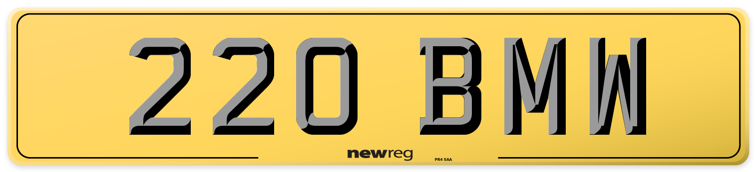 220 BMW Rear Number Plate