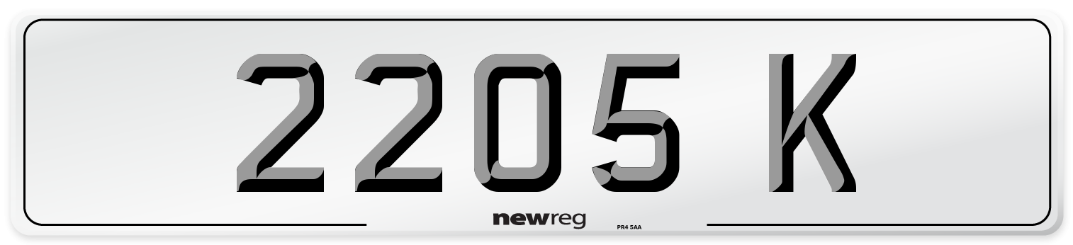 2205 K Front Number Plate