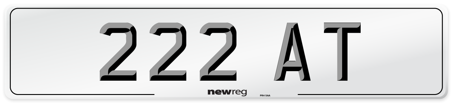 222 AT Front Number Plate