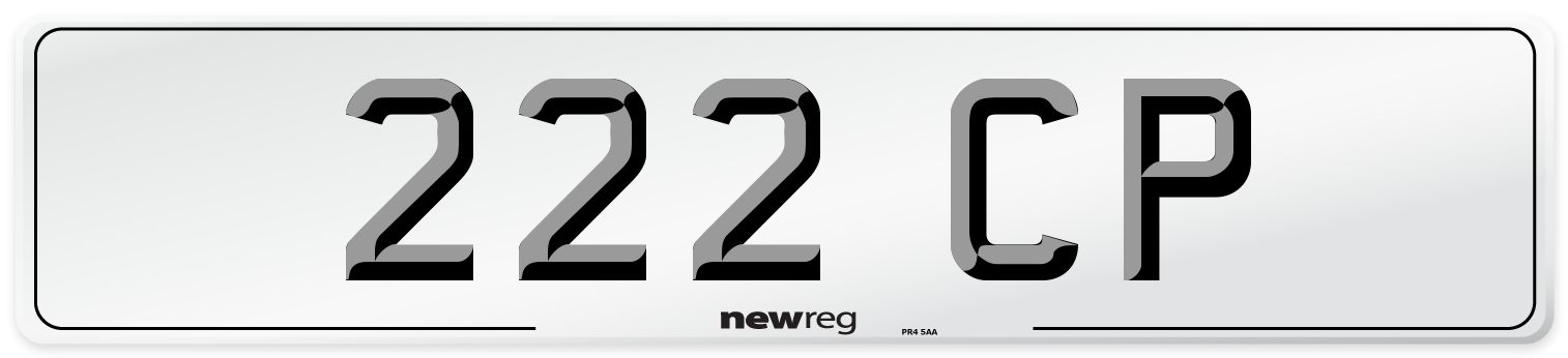 222 CP Front Number Plate