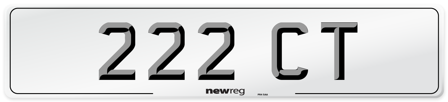 222 CT Front Number Plate