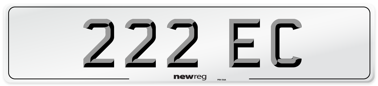 222 EC Front Number Plate