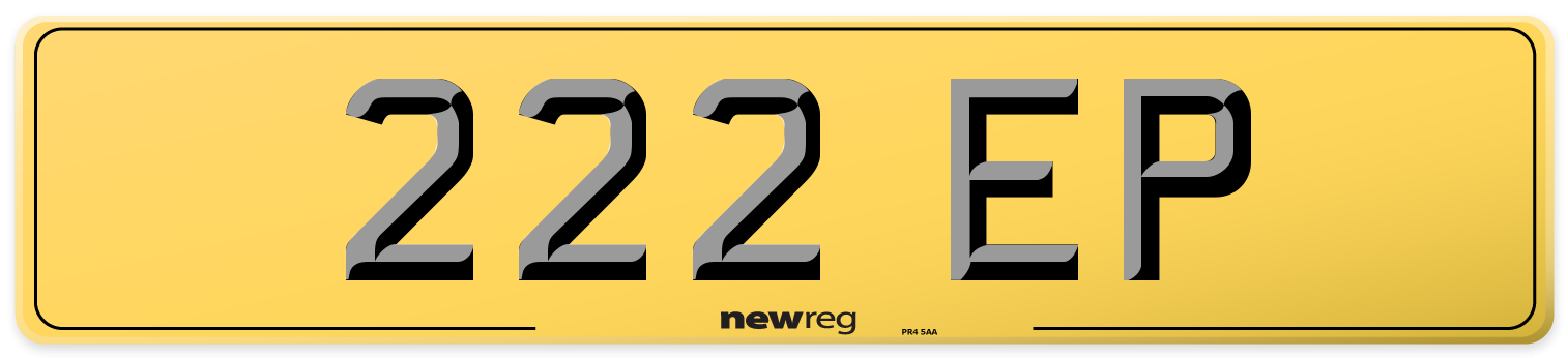 222 EP Rear Number Plate