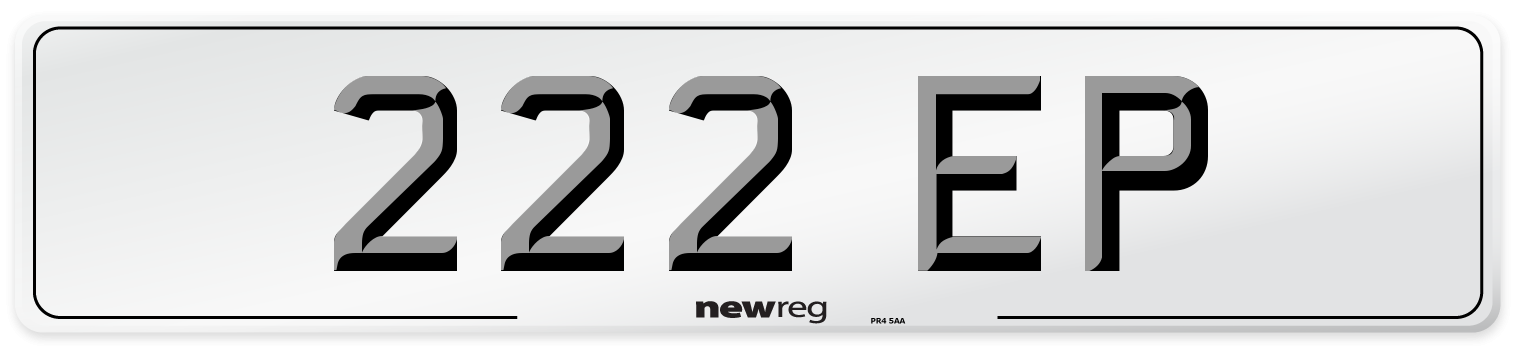 222 EP Front Number Plate