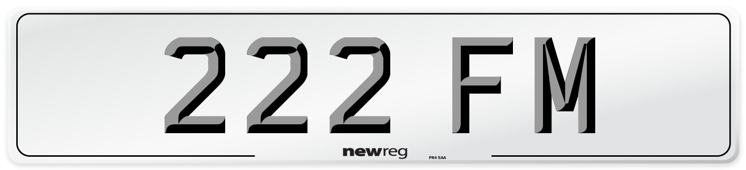 222 FM Front Number Plate