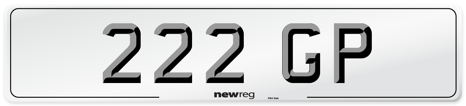 222 GP Front Number Plate