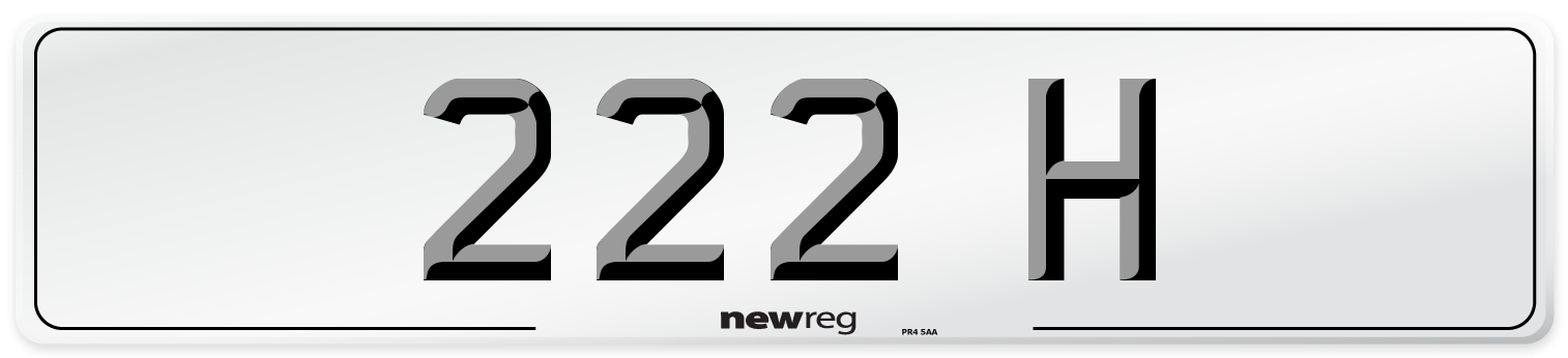 222 H Front Number Plate