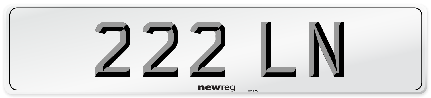222 LN Front Number Plate