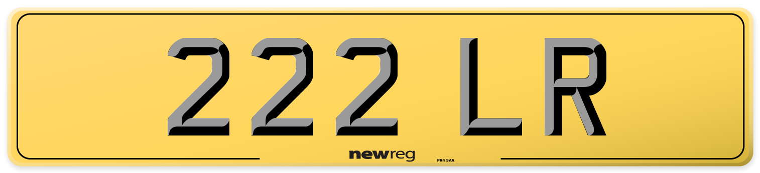 222 LR Rear Number Plate