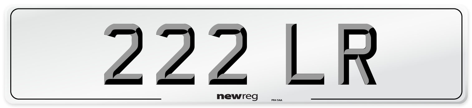 222 LR Front Number Plate