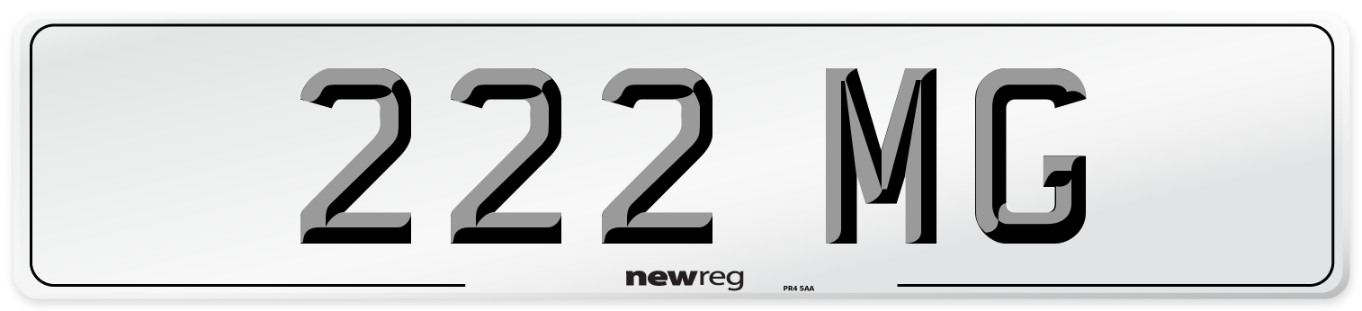 222 MG Front Number Plate