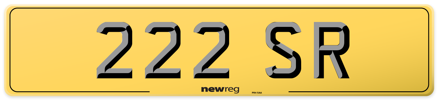 222 SR Rear Number Plate