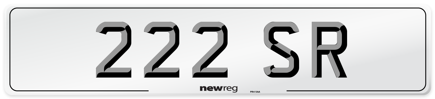 222 SR Front Number Plate