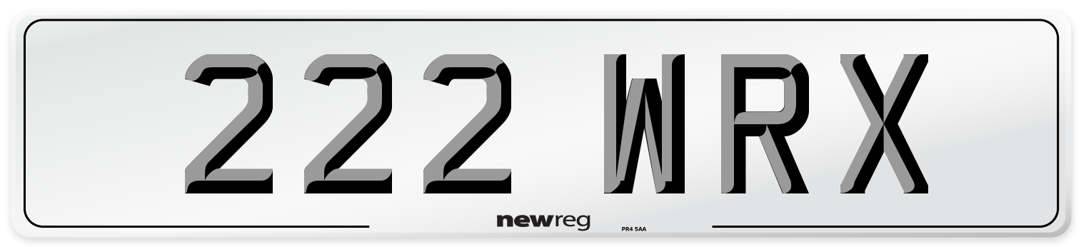 222 WRX Front Number Plate