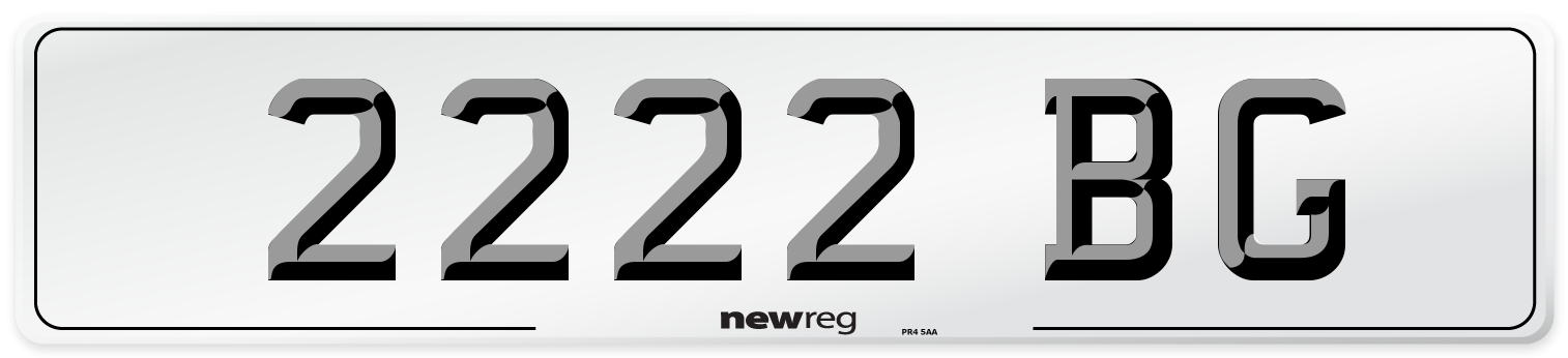 2222 BG Front Number Plate