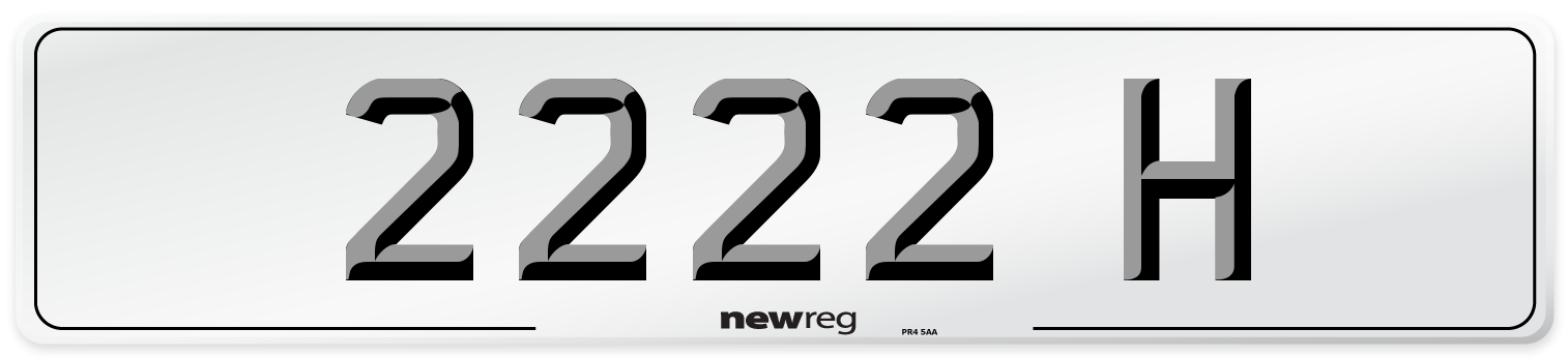 2222 H Front Number Plate