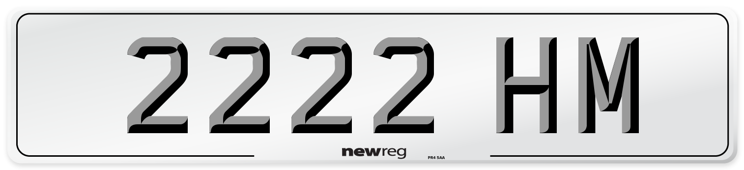 2222 HM Front Number Plate