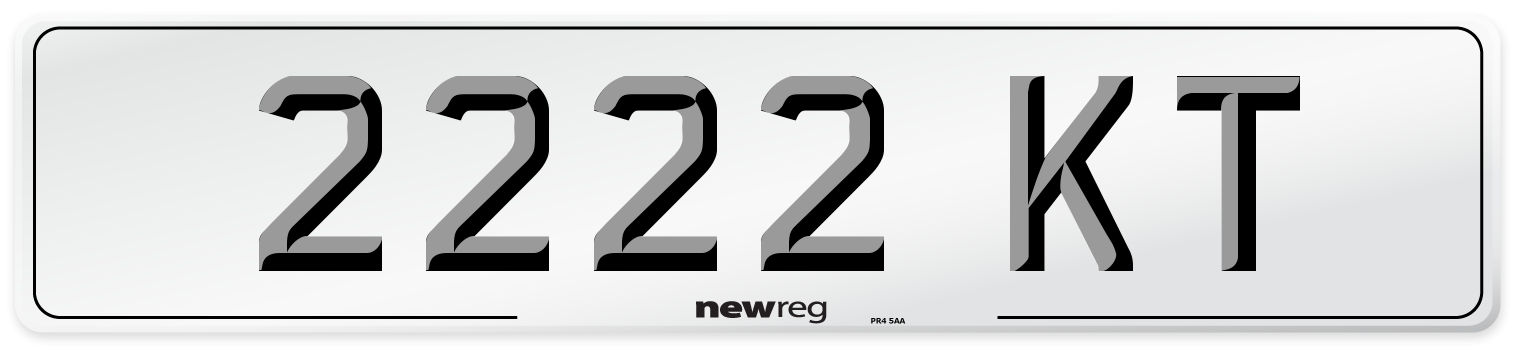 2222 KT Front Number Plate