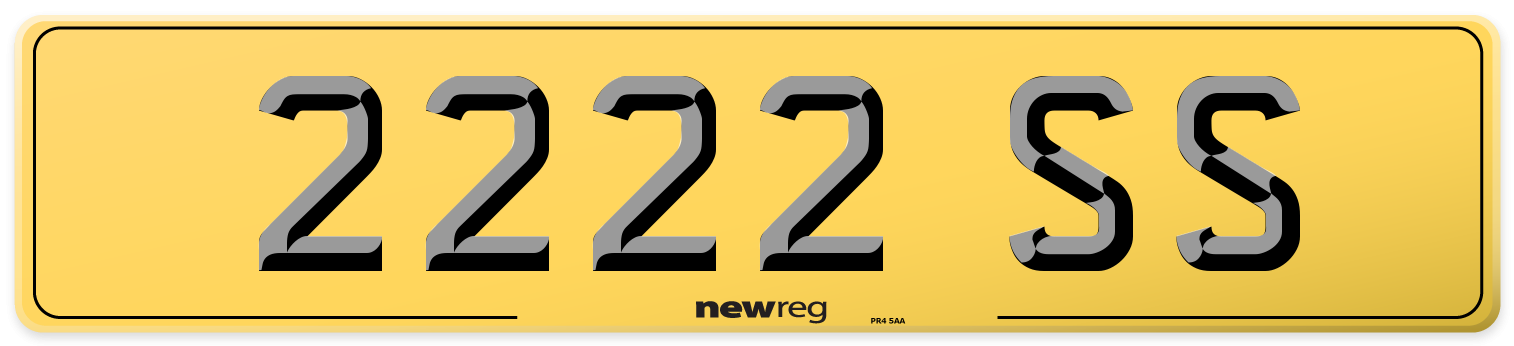 2222 SS Rear Number Plate