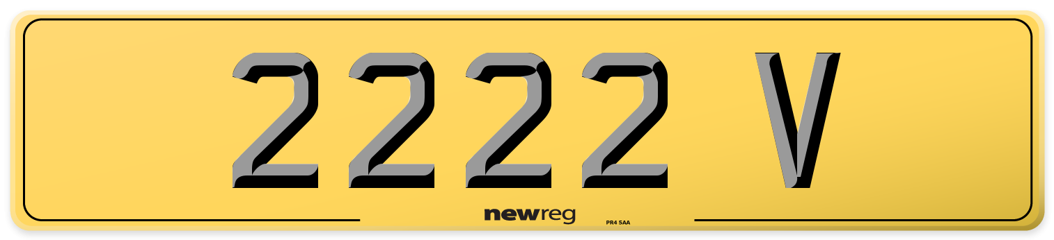 2222 V Rear Number Plate