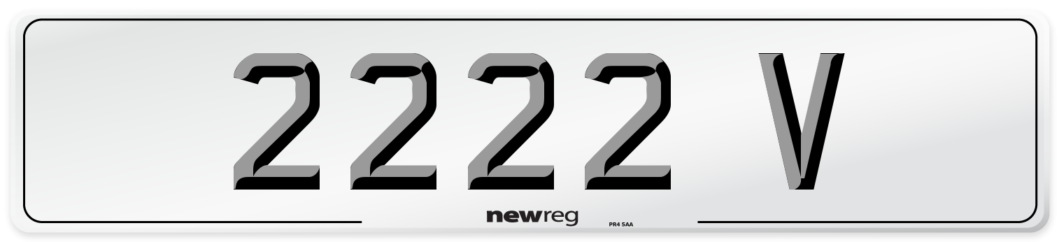2222 V Front Number Plate