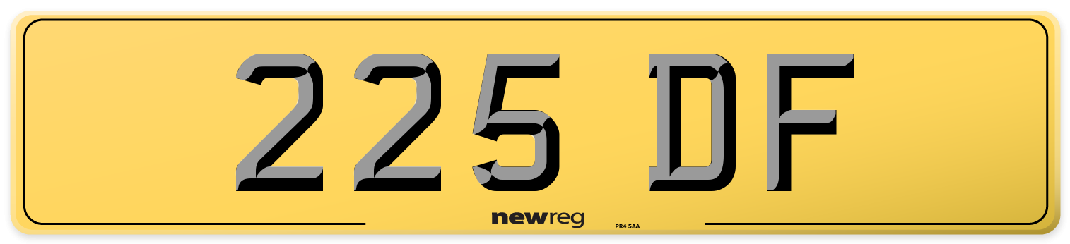 225 DF Rear Number Plate
