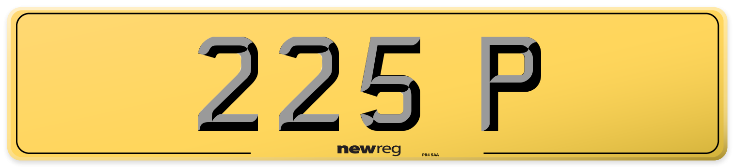 225 P Rear Number Plate