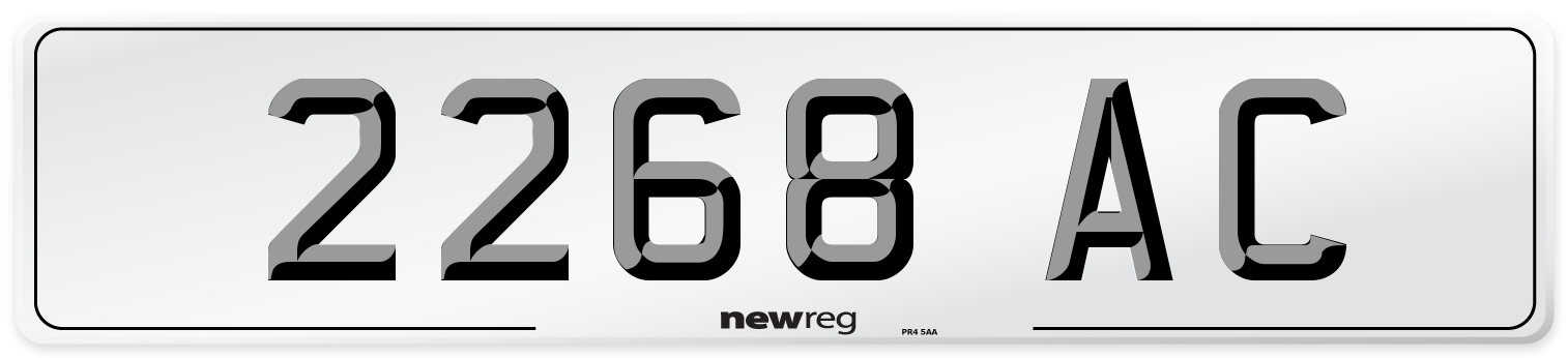 2268 AC Front Number Plate