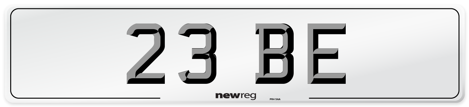 23 BE Front Number Plate