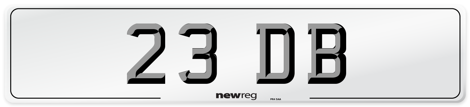 23 DB Front Number Plate