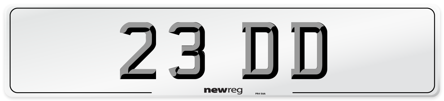 23 DD Front Number Plate