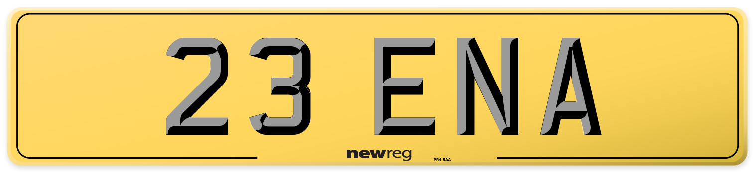 23 ENA Rear Number Plate
