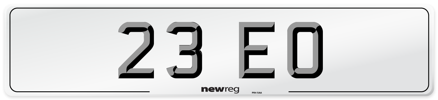 23 EO Front Number Plate