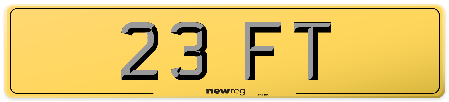 23 FT Rear Number Plate
