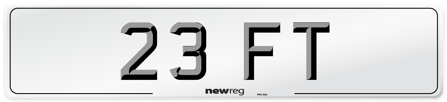 23 FT Front Number Plate