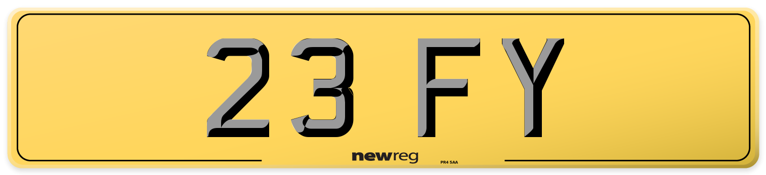 23 FY Rear Number Plate