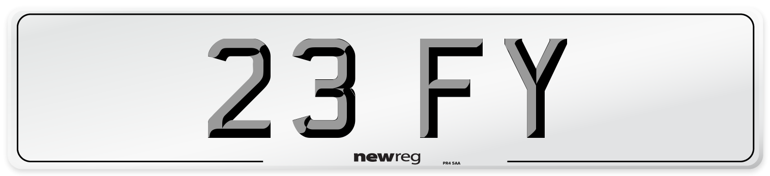 23 FY Front Number Plate