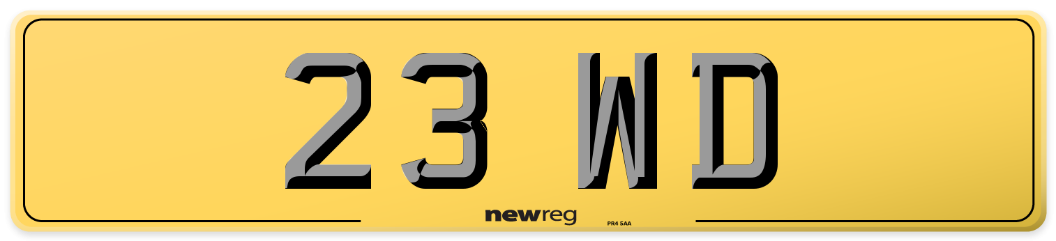 23 WD Rear Number Plate